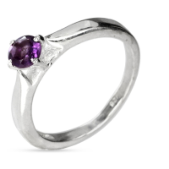 Jewelry - Artisan Handmade Amethyst Solitaire Ring